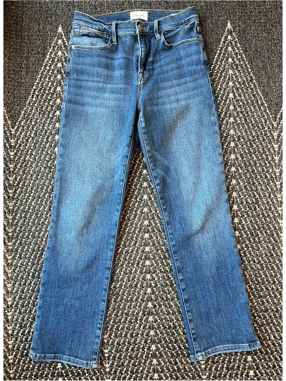 Frame le High Straight Jeans Mid Rise Bestia, Size 27